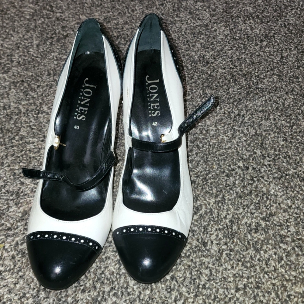 Black and white pumps